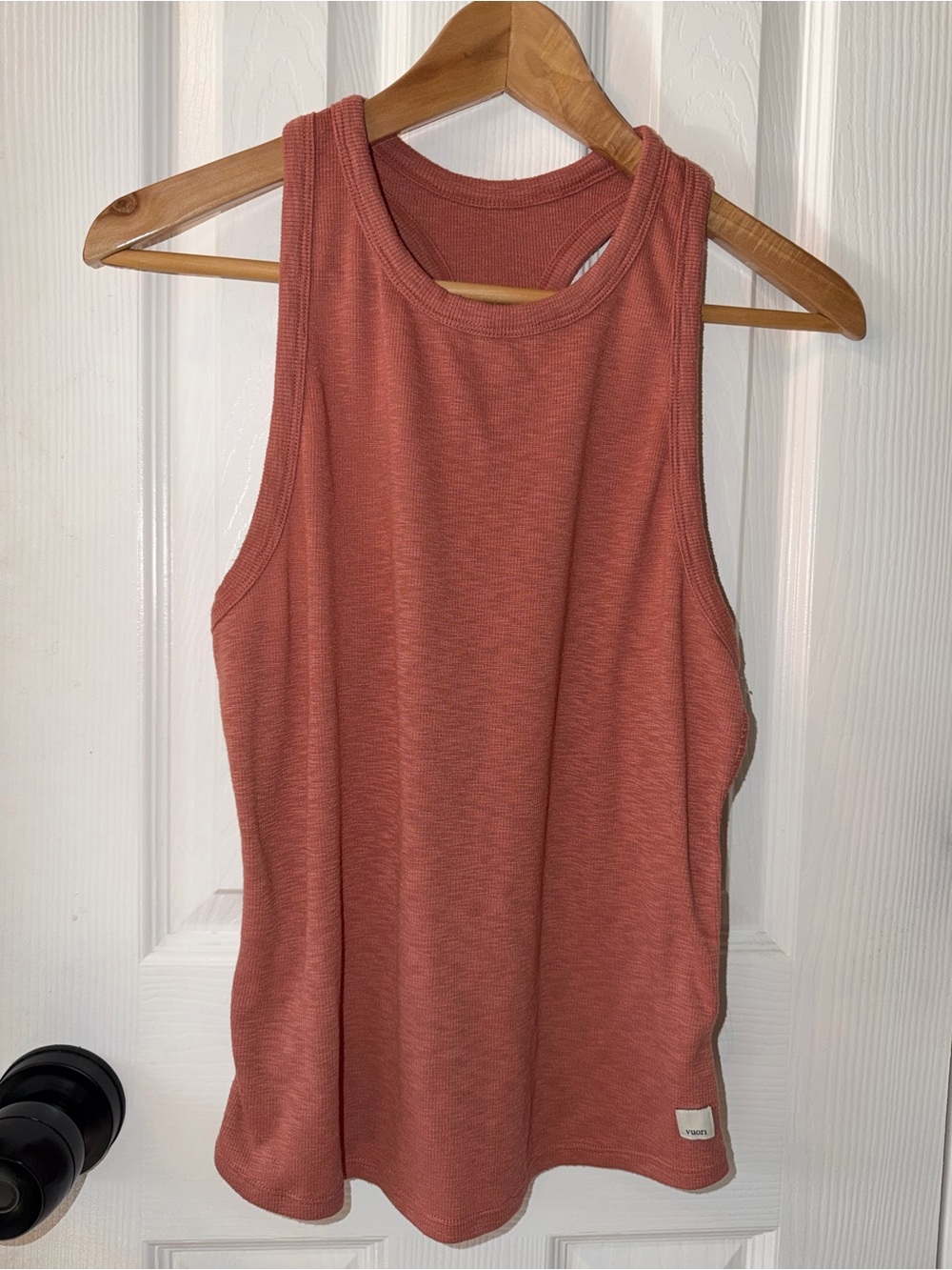 Vuori Sunrise High Neck Tank Terracotta Heather Racerback Size Large